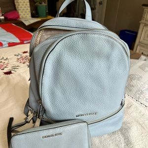 Michael Kors Rhea Medium backpack and matching wristlet wallet